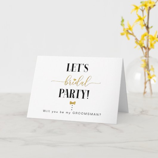Bent u mijn Groomsman Gold Lets Bridal Party? Kaart (Gele Bloem)
