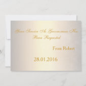 Bent u mijn Groomsman Gold & White Stropdas? Kaart (Achterkant)