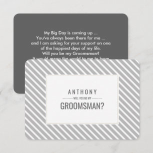 Bent u mijn Groomsman? grijze band patroon Kaart