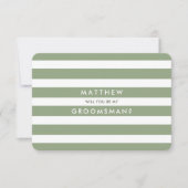 Bent u mijn Groomsman? Groene strippatroon Kaart (Voorkant)