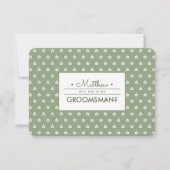 Bent u mijn Groomsman? Groene witte takken Kaart (Voorkant)