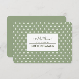Bent u mijn Groomsman? Groene witte takken Kaart