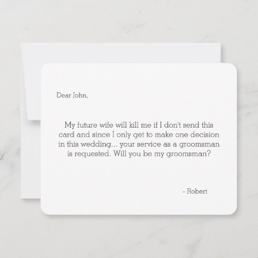 Bent u mijn Groomsman? | Groomsmannen Kaart (Achterkant)