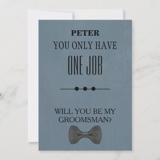 Bent u mijn Groomsman? Kaart (Voorkant)
