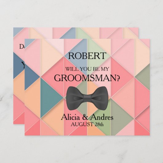 Bent u mijn Groomsman? Kaart (Voorkant / Achterkant)