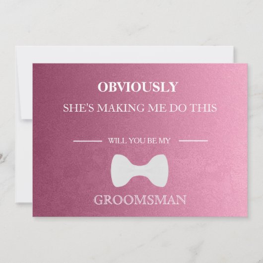 Bent u mijn Groomsman? Kaart (Voorkant)