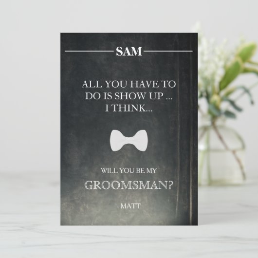 Bent u mijn Groomsman? Kaart (Staand voorkant)