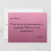 Bent u mijn Groomsman? Kaart (Achterkant)
