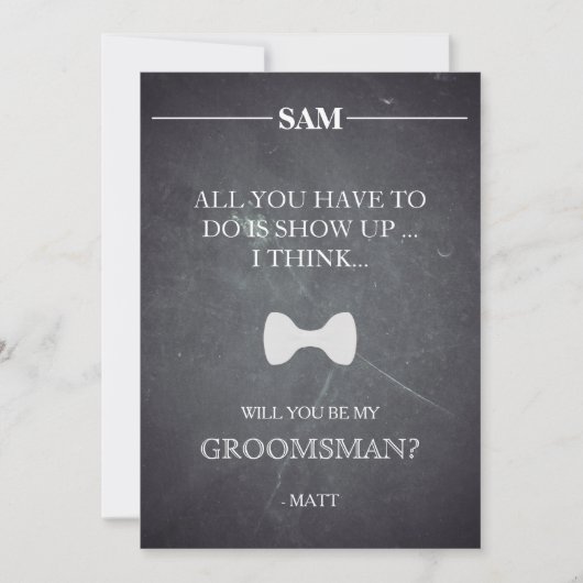 Bent u mijn Groomsman? Kaart (Voorkant)
