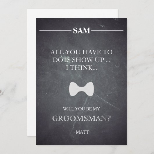 Bent u mijn Groomsman? Kaart (Voorkant / Achterkant)