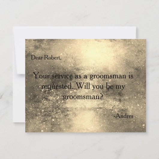 Bent u mijn Groomsman? Kaart (Achterkant)