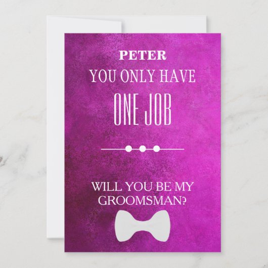 Bent u mijn Groomsman? Kaart (Voorkant)