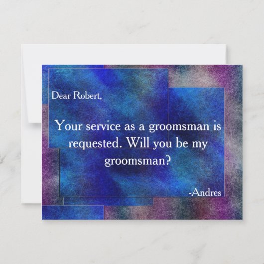 Bent u mijn Groomsman? Kaart (Achterkant)