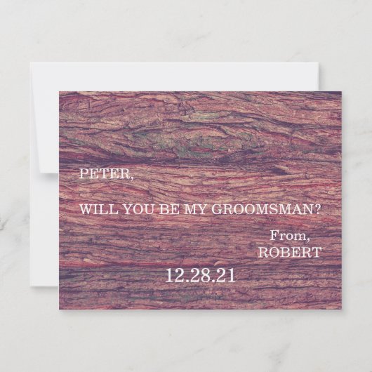 Bent u mijn Groomsman? Kaart (Achterkant)
