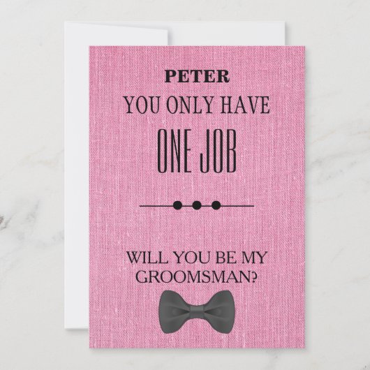 Bent u mijn Groomsman? Kaart (Voorkant)