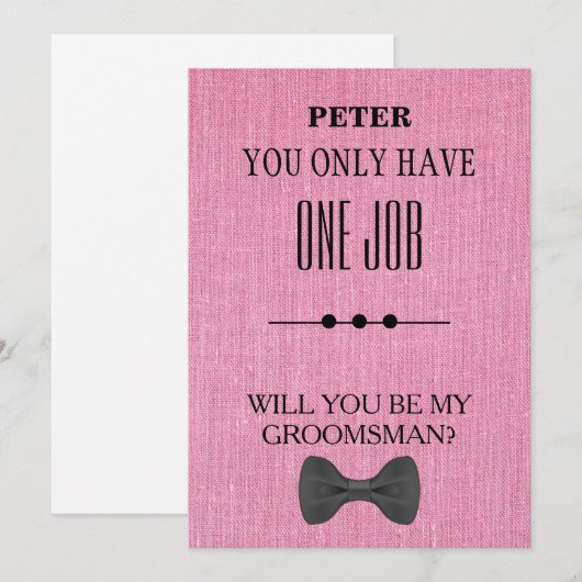 Bent u mijn Groomsman? Kaart (Voorkant / Achterkant)