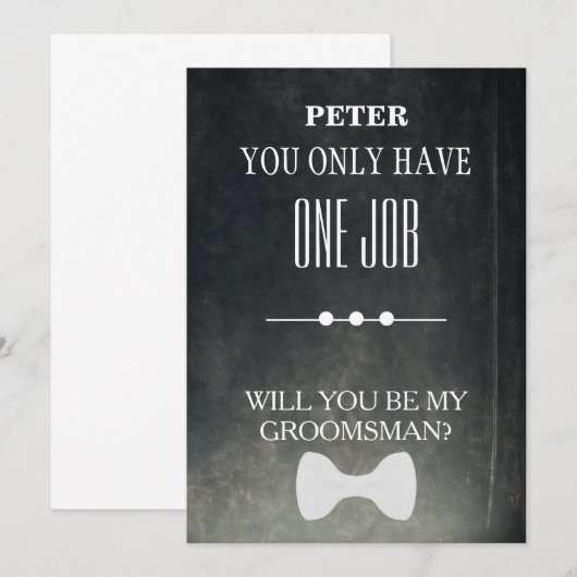 Bent u mijn Groomsman? Kaart (Voorkant / Achterkant)