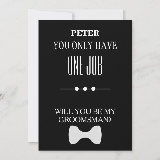 Bent u mijn Groomsman? Kaart (Voorkant)