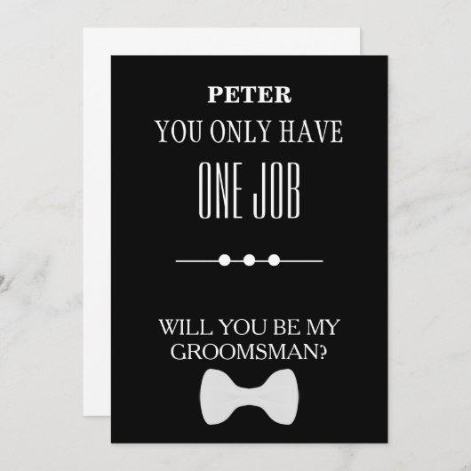 Bent u mijn Groomsman? Kaart (Voorkant / Achterkant)