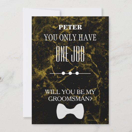 Bent u mijn Groomsman? Kaart (Voorkant)