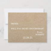 Bent u mijn Groomsman? Kaart (Achterkant)