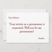 Bent u mijn Groomsman? Kaart (Achterkant)