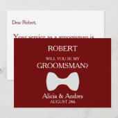 Bent u mijn Groomsman? Kaart (Voorkant / Achterkant)
