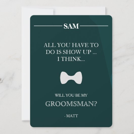 Bent u mijn Groomsman? Kaart (Voorkant)