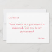 Bent u mijn Groomsman? Kaart (Achterkant)