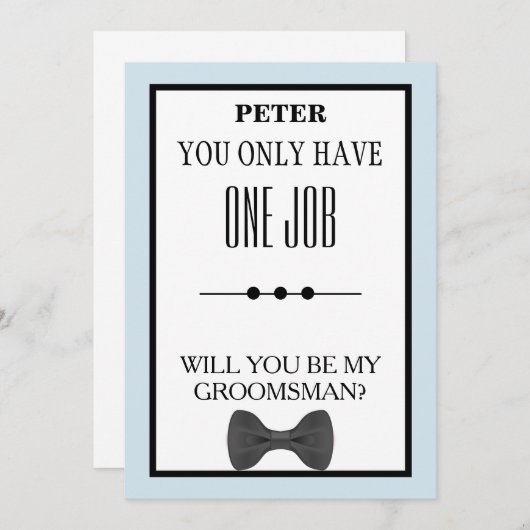 Bent u mijn Groomsman? Kaart (Voorkant / Achterkant)