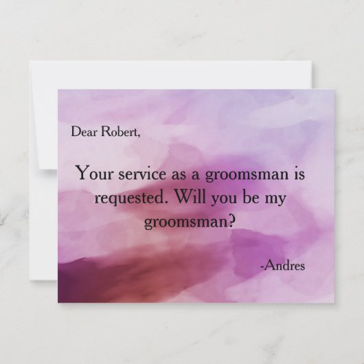 Bent u mijn Groomsman? Kaart (Achterkant)