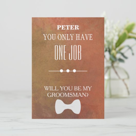 Bent u mijn Groomsman? Kaart (Staand voorkant)