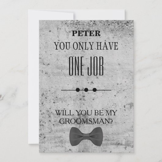 Bent u mijn Groomsman? Kaart (Voorkant)