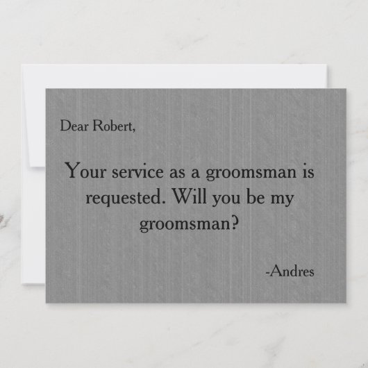 Bent u mijn Groomsman? Kaart (Achterkant)