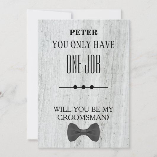 Bent u mijn Groomsman? Kaart (Voorkant)