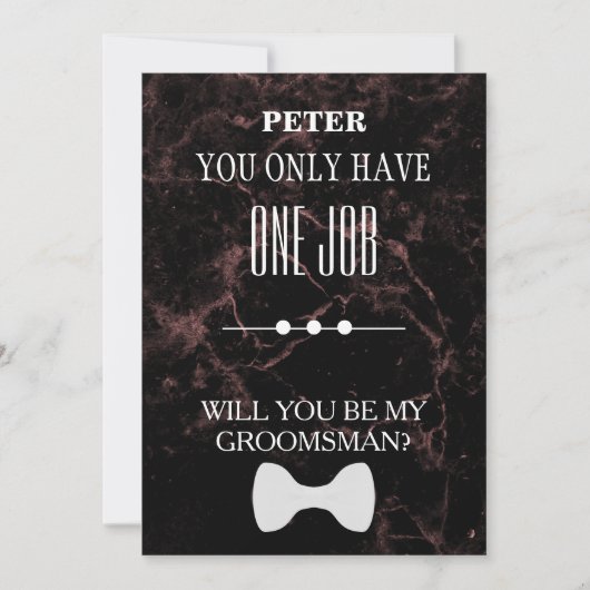 Bent u mijn Groomsman? Kaart (Voorkant)