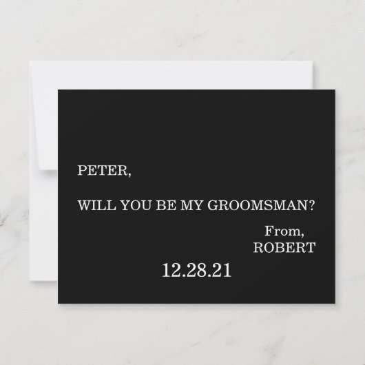 Bent u mijn Groomsman? Kaart (Achterkant)