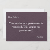 Bent u mijn Groomsman? Kaart (Achterkant)