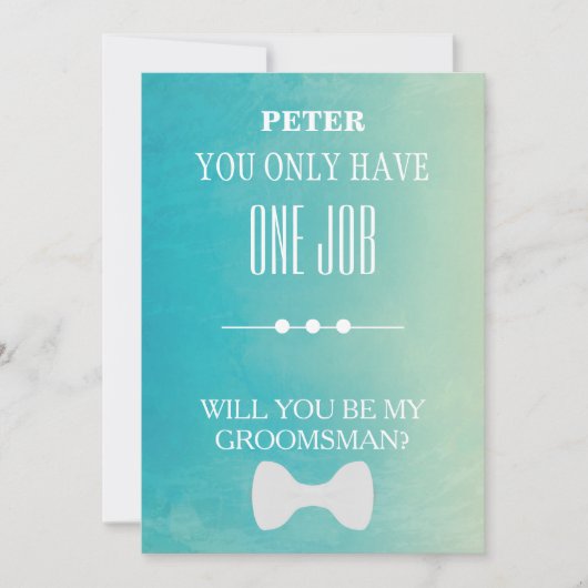 Bent u mijn Groomsman? Kaart (Voorkant)