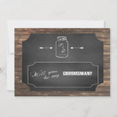 Bent u mijn Groomsman? Mason Jar Chalkboard Kaart (Voorkant)
