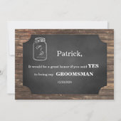 Bent u mijn Groomsman? Mason Jar Chalkboard Kaart (Achterkant)