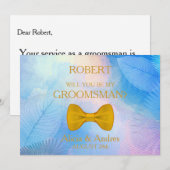 Bent u mijn Groomsman met Gold Bow Invitation? Kaart (Voorkant / Achterkant)