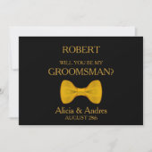 Bent u mijn Groomsman? met Gold Bow Kaart (Voorkant)