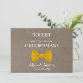 Bent u mijn Groomsman met Gold Bow? Kaart (Staand voorkant)
