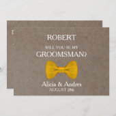 Bent u mijn Groomsman met Gold Bow? Kaart (Voorkant / Achterkant)