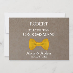 Bent u mijn Groomsman met Gold Bow? Kaart