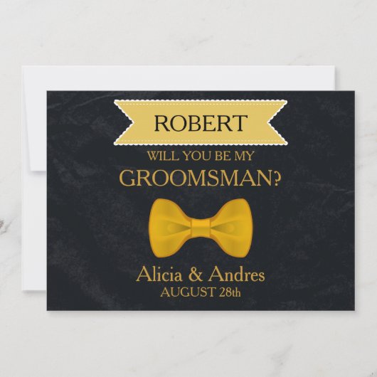 Bent u mijn Groomsman met Gold Bow? Kaart (Voorkant)