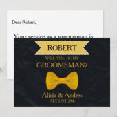 Bent u mijn Groomsman met Gold Bow? Kaart (Voorkant / Achterkant)