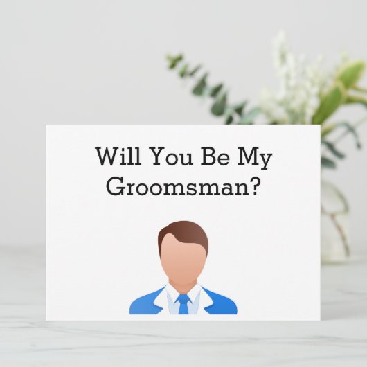 Bent u mijn Groomsman met het Afbeelding van het M Kaart (Staand voorkant)