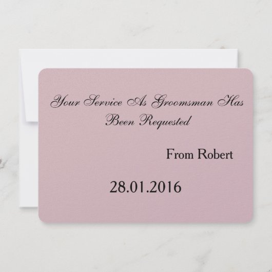 Bent u mijn Groomsman met het Afbeelding van het M Kaart (Achterkant)